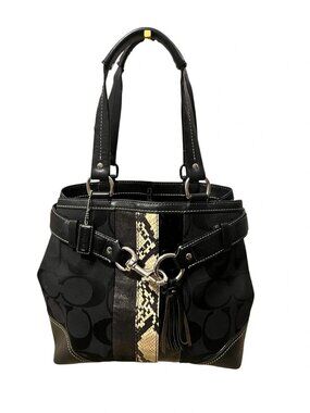 New Vintage Coach Hampton Signature C's Satchel Tote Bag Purse